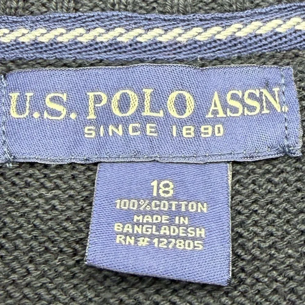 NWT US Polo Assn Quarter Zip Knit Sweater Size 18